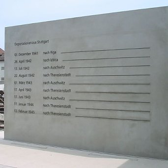Gedenkmauer am Denkmal