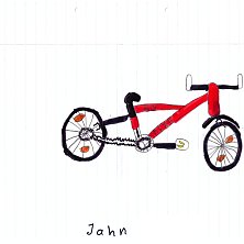 Flüchtlingskinder, die ein Fahrrad von uns bekommen haben, schickten uns diese Bilder als ein Dankeschön.