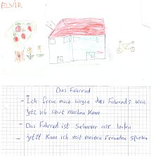 Flüchtlingskinder, die ein Fahrrad von uns bekommen haben, schickten uns diese Bilder als ein Dankeschön.