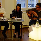 Die arabischen Sprecher Jameel und Rahhaf sowie der Musiker Mohammad
